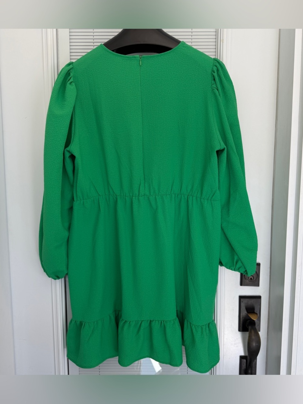 NWT Vero Moda Curve Plus Dress Sz 16 Pepper Aya Kelly Green Puff Sleeve Ruffle - Picture 5 of 7